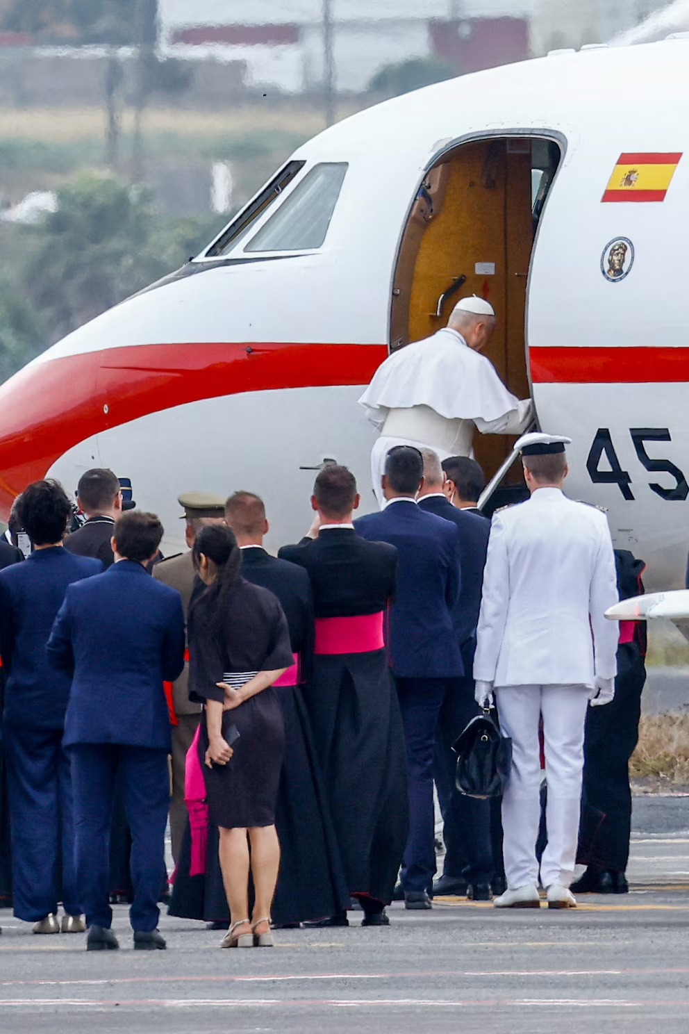 Das beschädigte Flugzeug, das die Beziehungen zwischen Felipe VI. und Papst Leo XIV. (EFE) stärken sollte