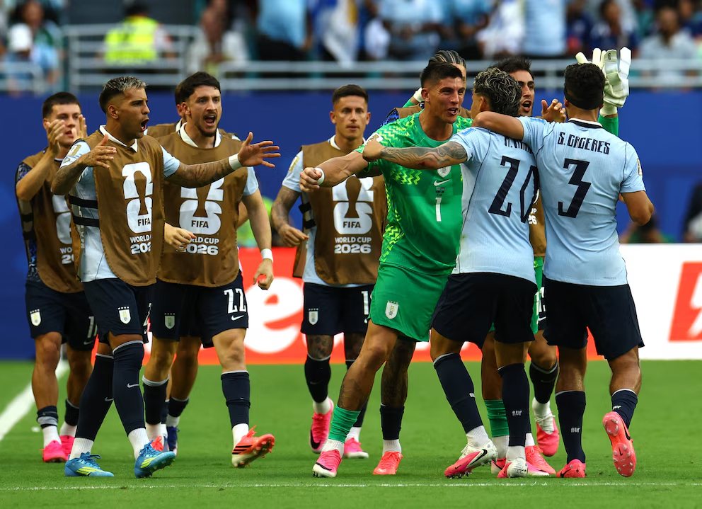 Canobbio celebra el gol de Uruguay ante Cabo Verde en el Mundial 2026