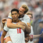 ude Bellingham celebra su gol en el partido Inglaterra y Croacia del Mundial 2026
