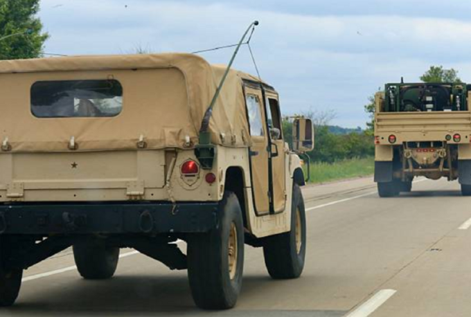 Vehículo blindado Mamba MK7 del Ejército Nacional