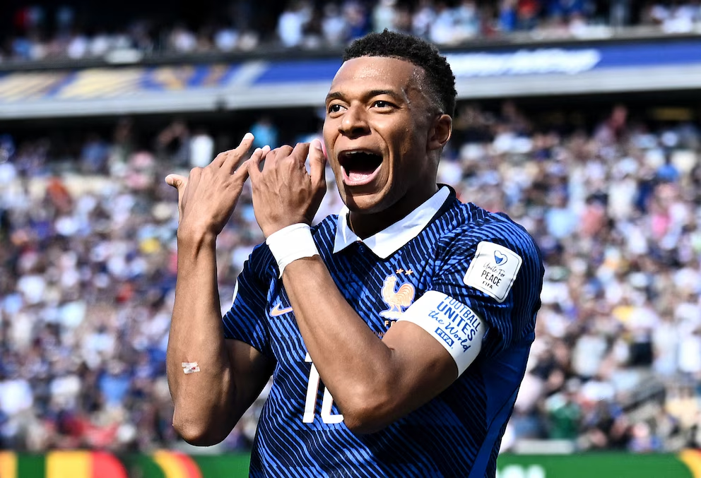 Kylian Mbappé celebrando uno de sus goles frente a Senegal en el Mundial 2026.