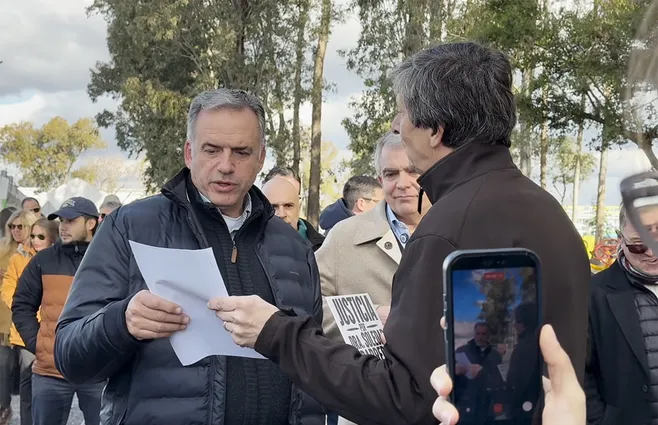 Néstor Núñez reclamando justicia por María Soledad Barrera